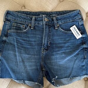Old Navy Blue Denim Frayed Hem Jean Shorts
